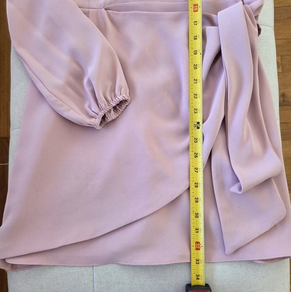 Lulus Rose Pink Long Sleeve Mini Wrap Dress Romantic Feminine Spring Size Small - Picture 11 of 16